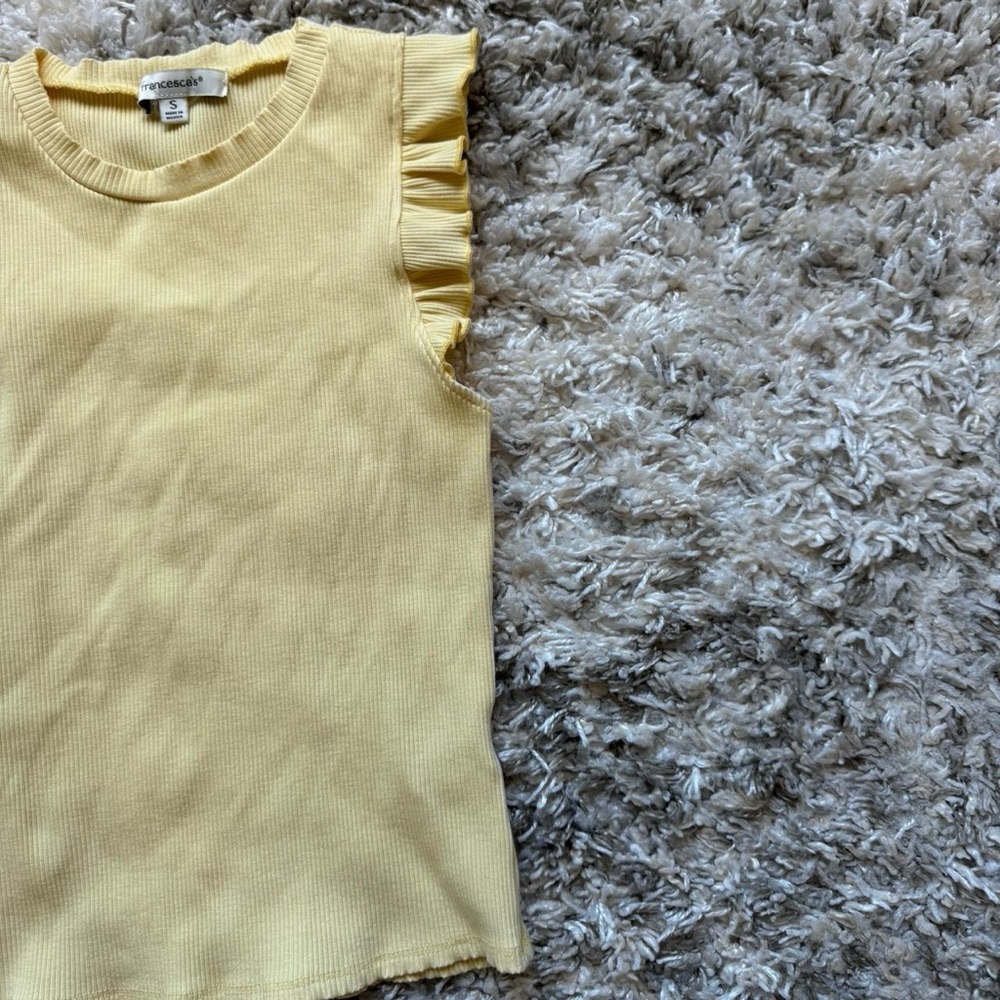 Yellow Sleeveless Ruffle Top - Picture 5 of 6
